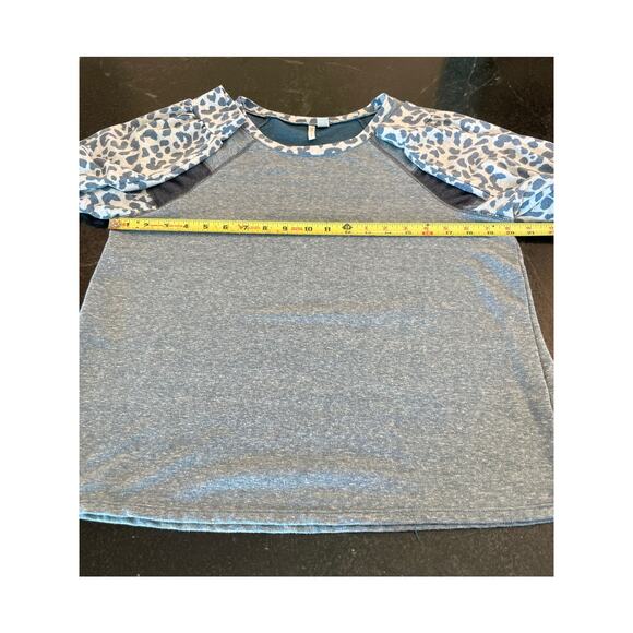 CATO Blue and Leopard crewneck sweatshirt ladies M - Picture 3 of 10